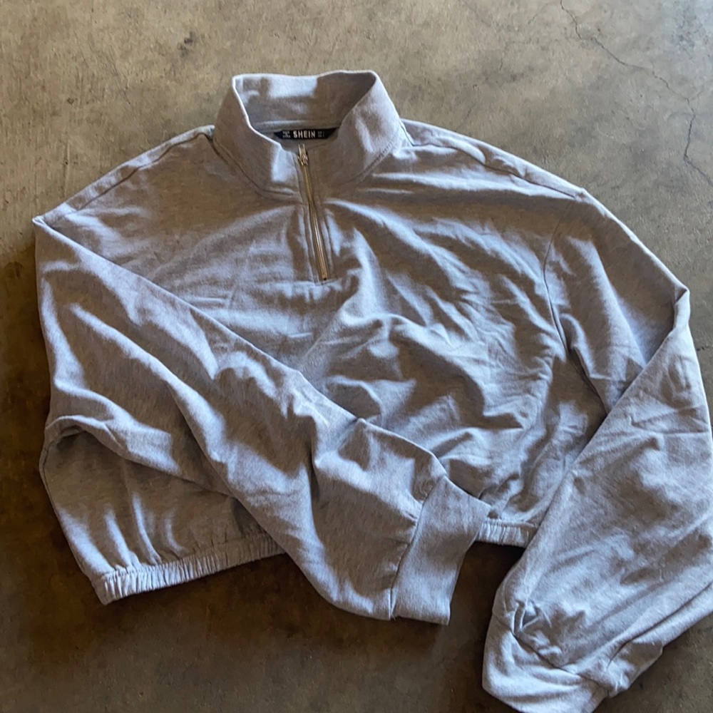 Shein Size L Crop Quarter Zip